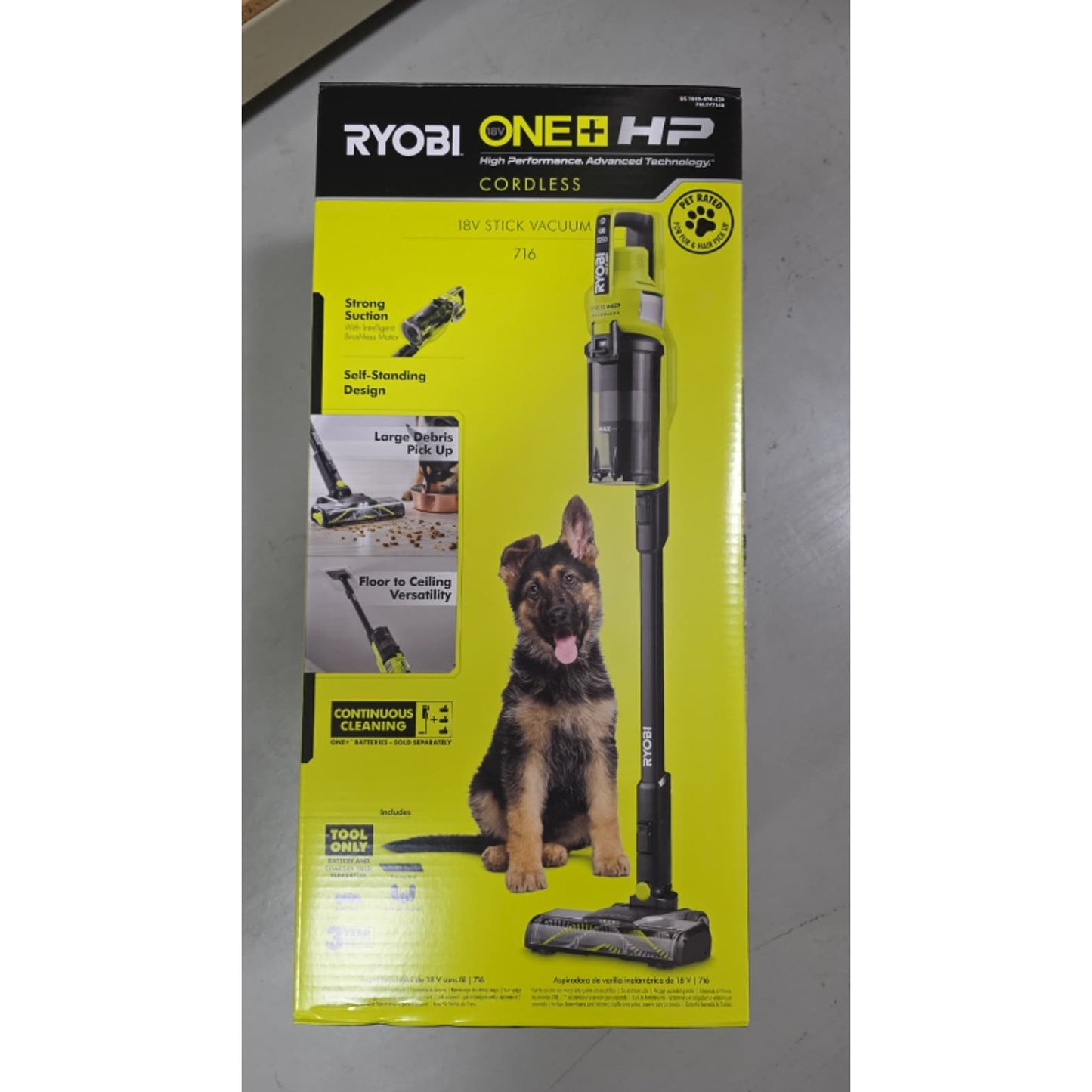 Ryobi One + HP 18V Pet Stick Vacuum w/Battery & Charger PBLSV716K