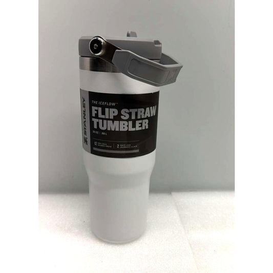 STANLEY 30 oz ICEFLOW Flip Straw BPA-FREE Stainless Steel TUMBLER in Polar White