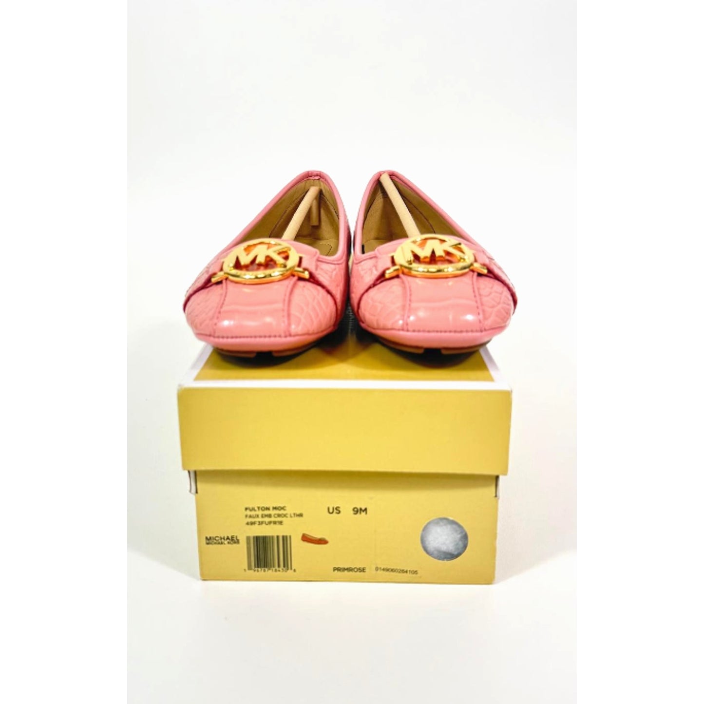 Michael Kors Fulton Crocodile Embossed Moccasin Pink Size 9M