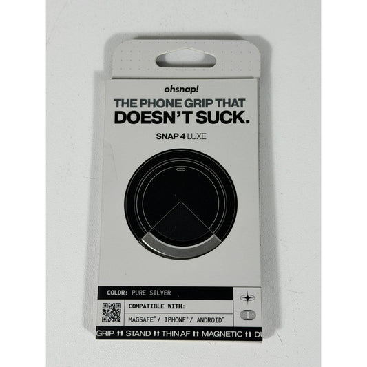 OhSnap Snap 4 Luxe Magnetic Phone Grip for Apple (Magsafe) - Pure Silver