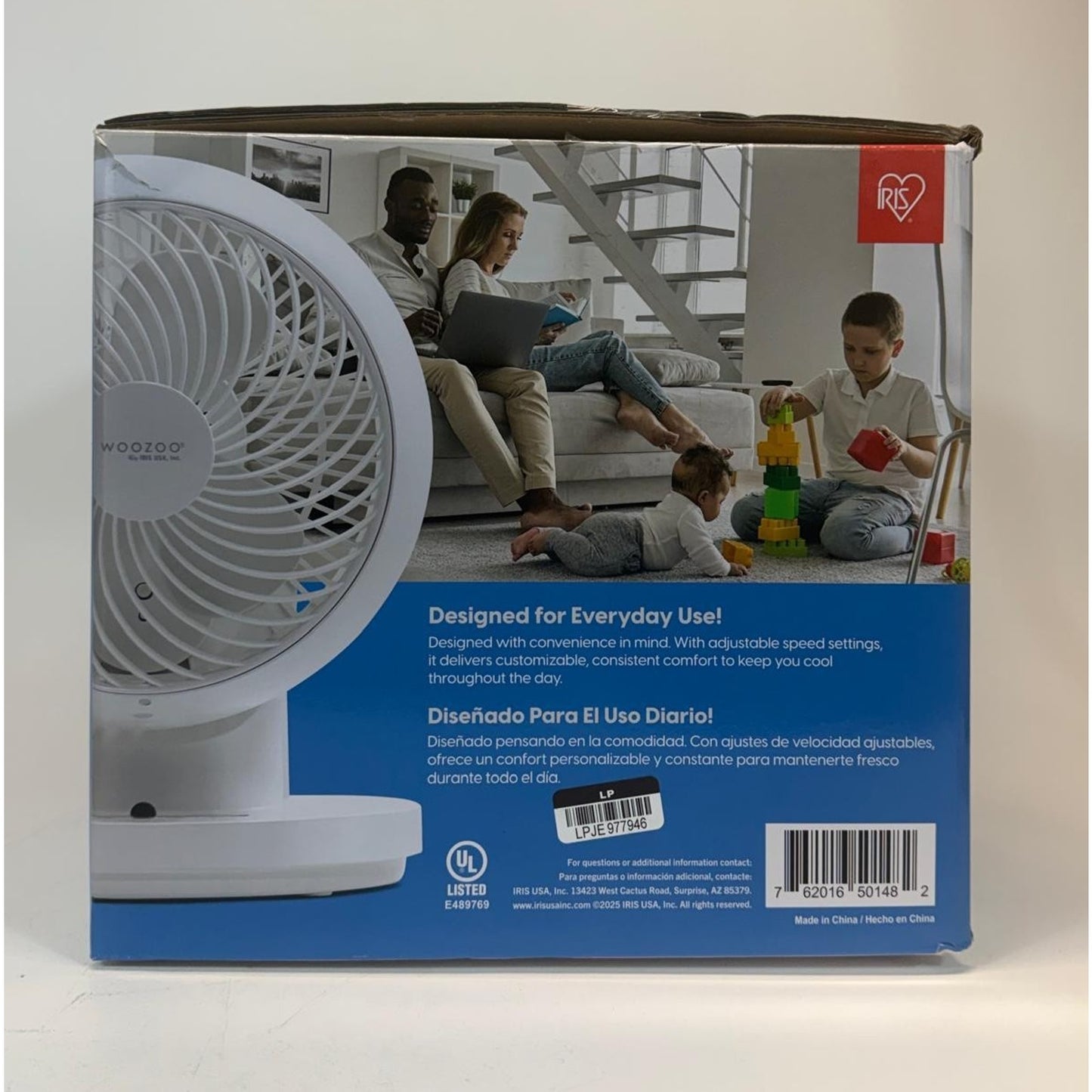 IRIS WOOZOO 360° Oscillating Fan with Remote and Timer 3 Speed Settings