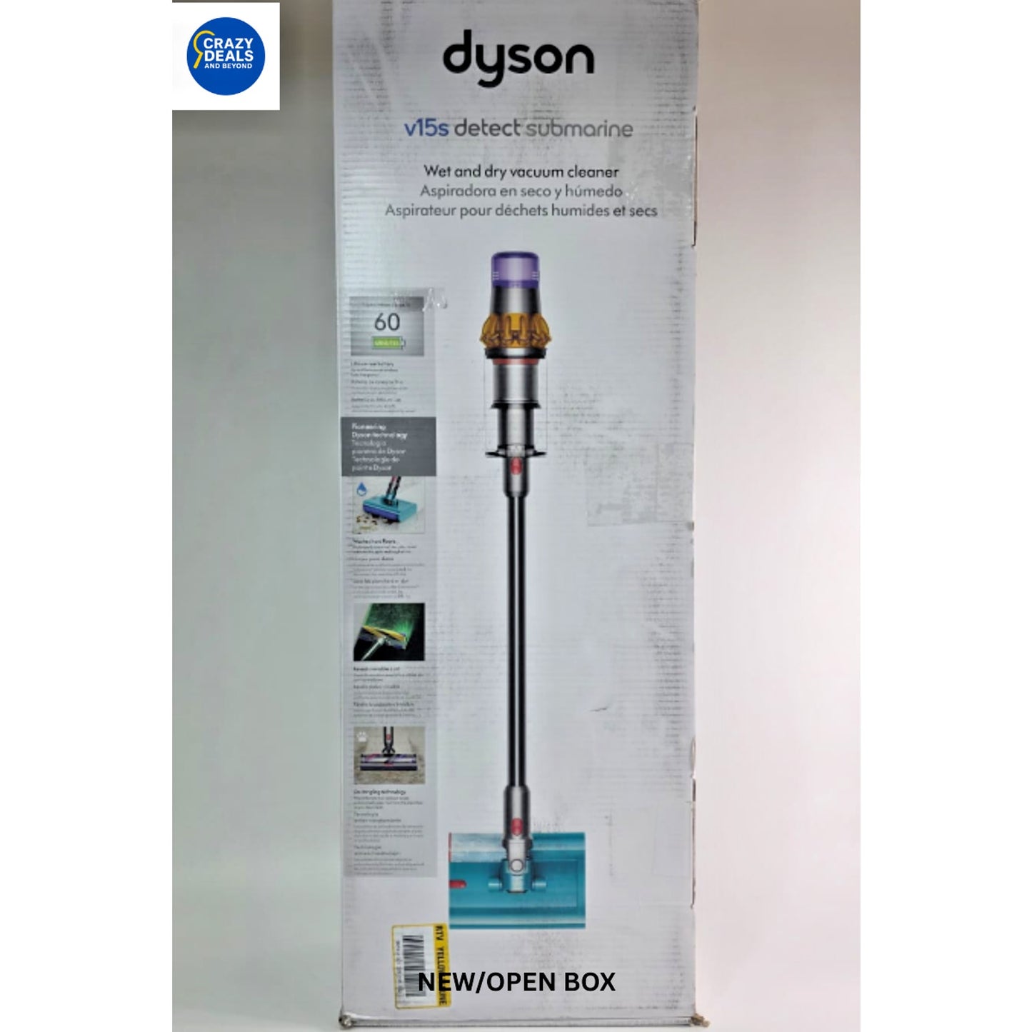 Dyson V15s Detect Submarine Stick Vacuum - Yellow/Nickel