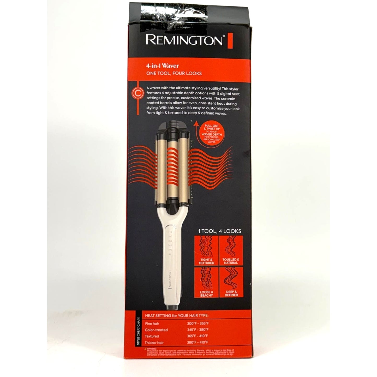 Remington 4-in-1 Adjustable Deep Waver Pure Precision Technology