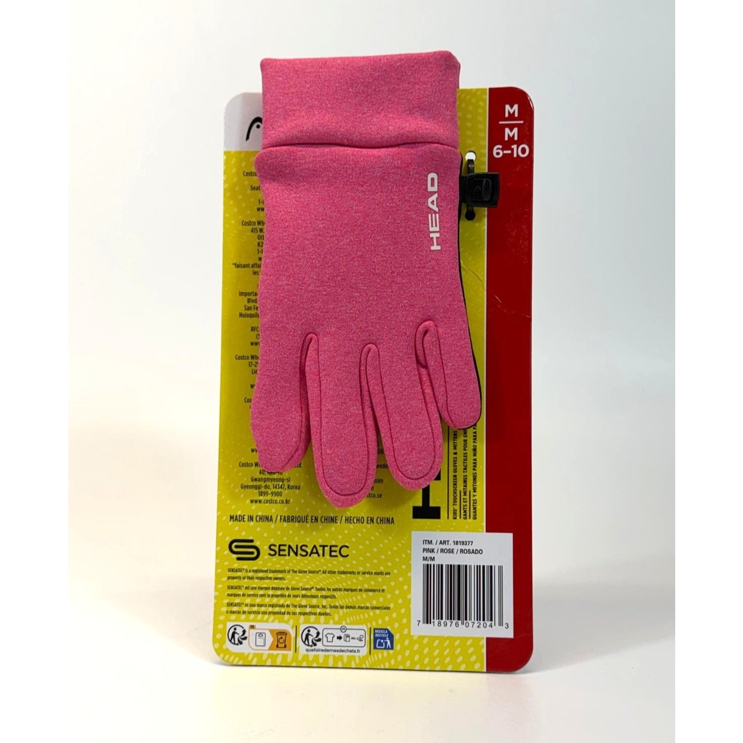 HEAD Kids’ Touchscreen Gloves - Pink -M (6-10)