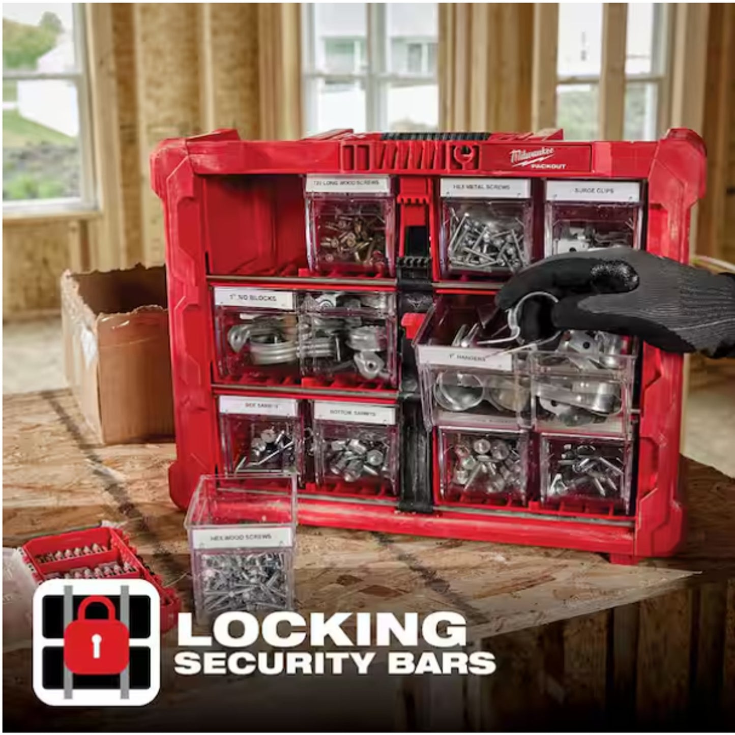Milwaukee 48-22-8433 PACKOUT Tilt Bin Organizer w/ 10 Quick-Access Bins