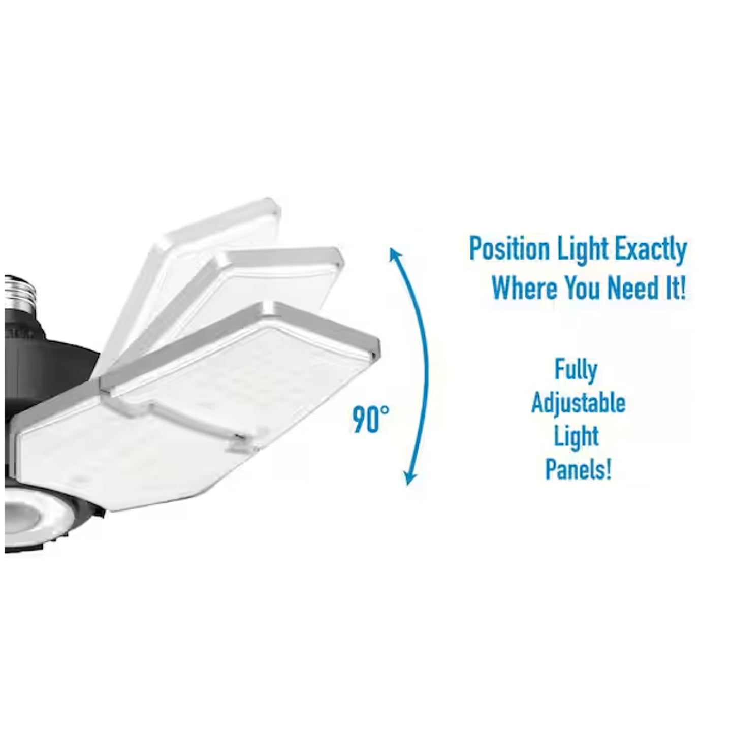40-Watt Motion-Activated LED Garage Light with 10-Adjustable Panels, 372 LED Bul
