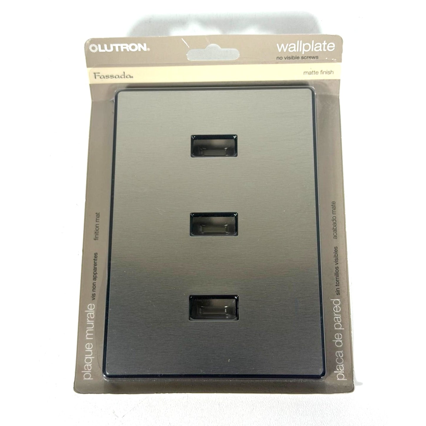 Lutron Fassada 3 Gang Wallplate Toggle Dimmer & Switches, FW-3-SS, Stainless