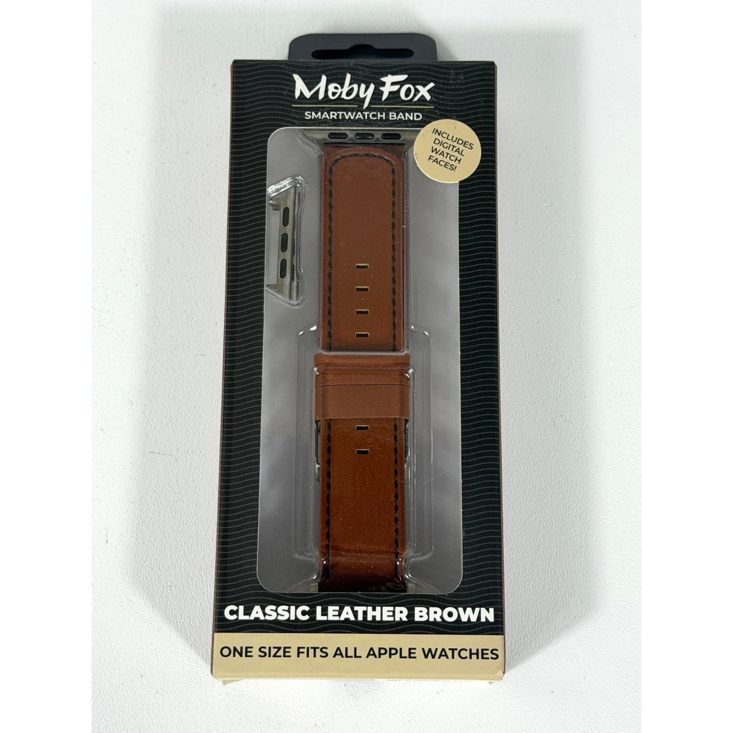 MobyFox Classic Leather Band Genuine Universal Fit Brown