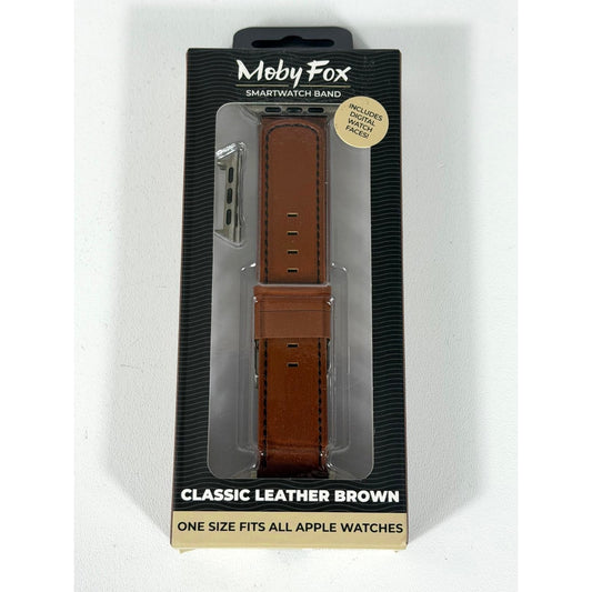 MobyFox Classic Leather Band Genuine Universal Fit Brown