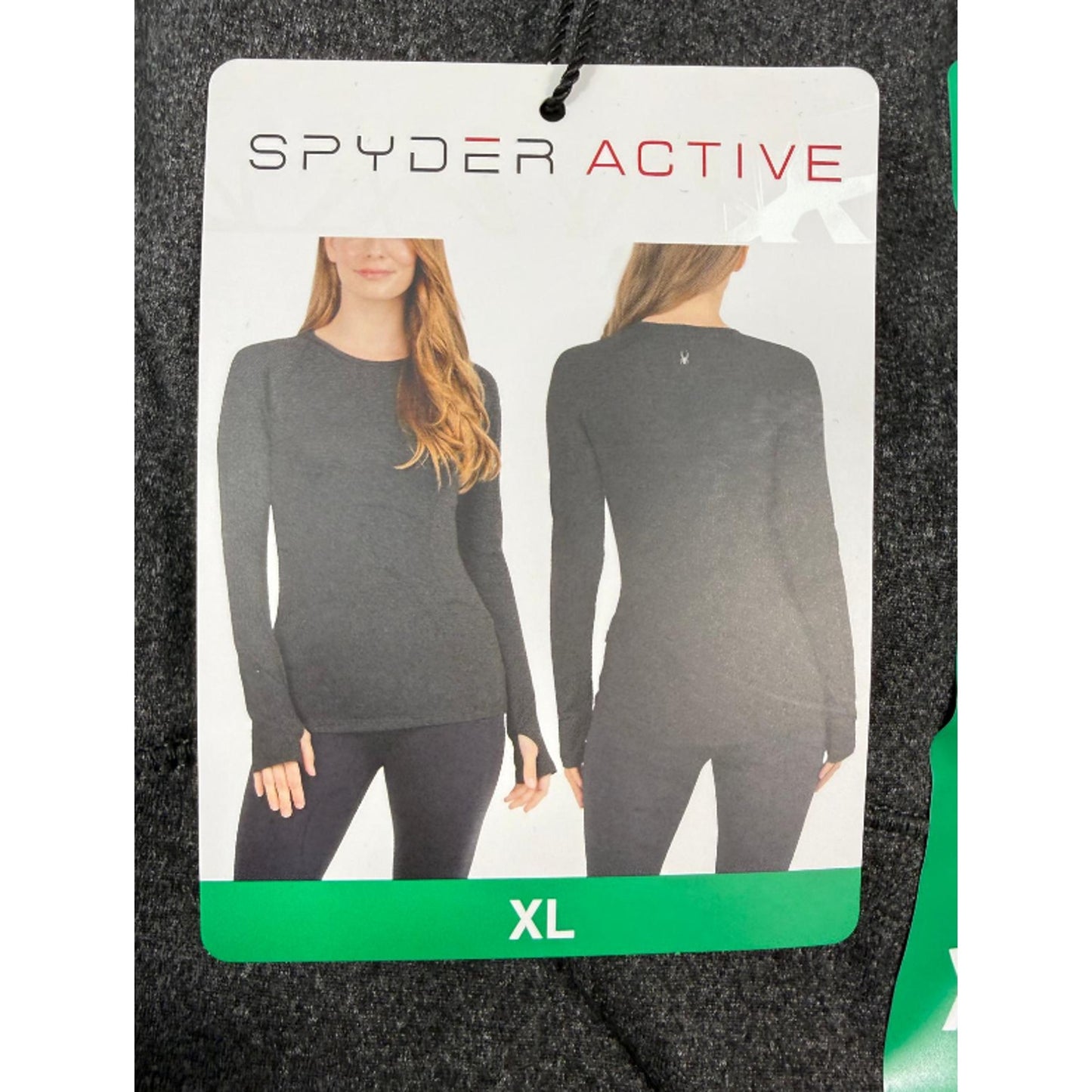 Spyder Active Women's Peached Jersey Long Sleeve Thumbholes Top, Black HR, XL