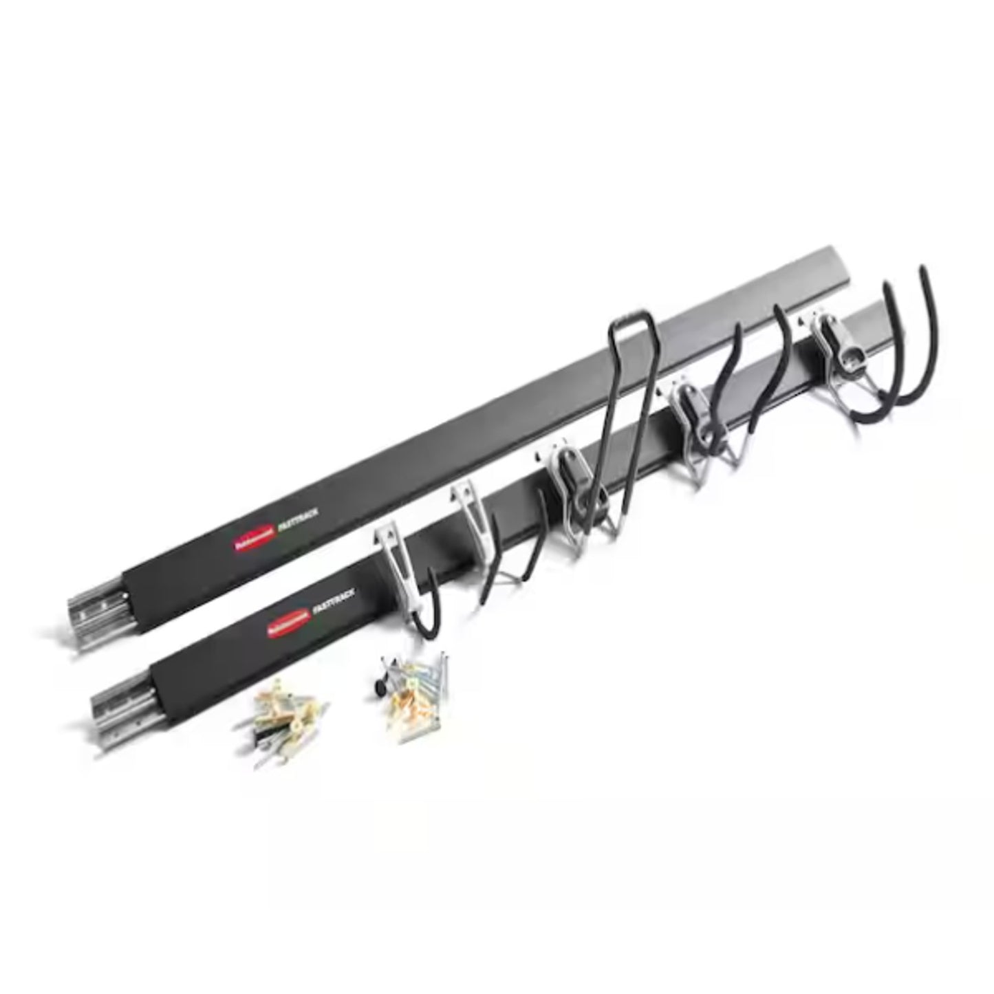 Rubbermaid Fasttrack Garage Storage Utility Hooks 2 Rails, 5 Hooks, Black/Red