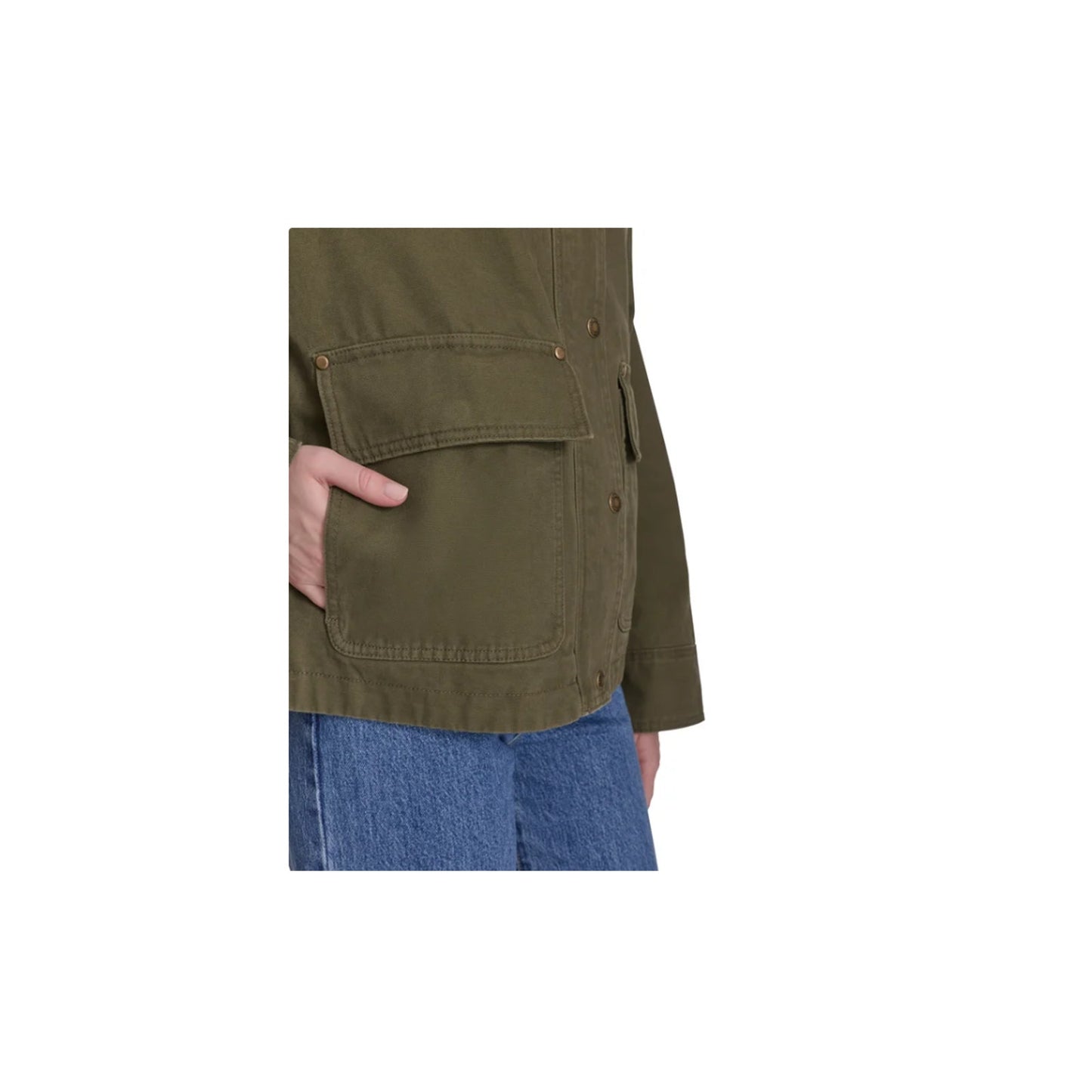 Levi's Women's Standard fit Canvas Jacket, Green Olive Size L