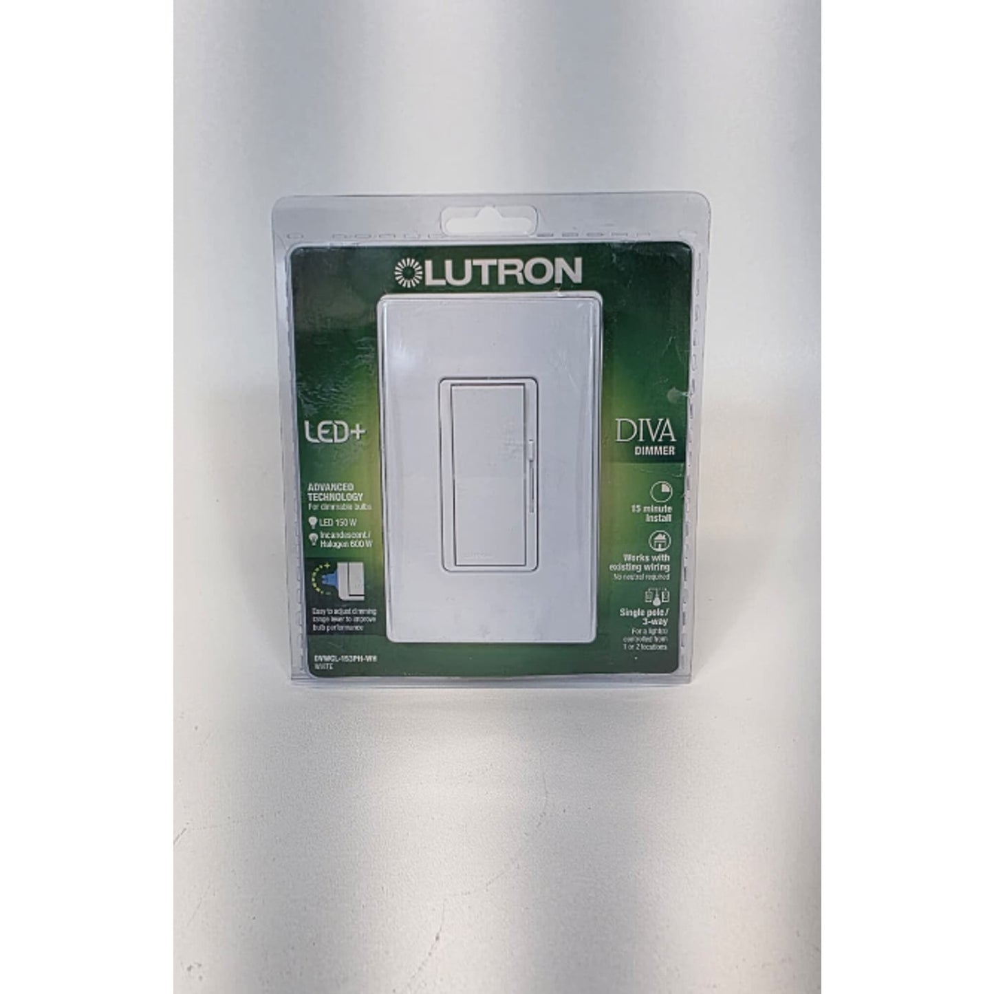Lutron Diva LED+ Dimmer Switch DVCL-153PH-BL Single-Pole/3 Way - White