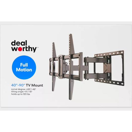 Full Motion 40" - 90" TV Mount - dealworthy: Steel, 120lb Capacity