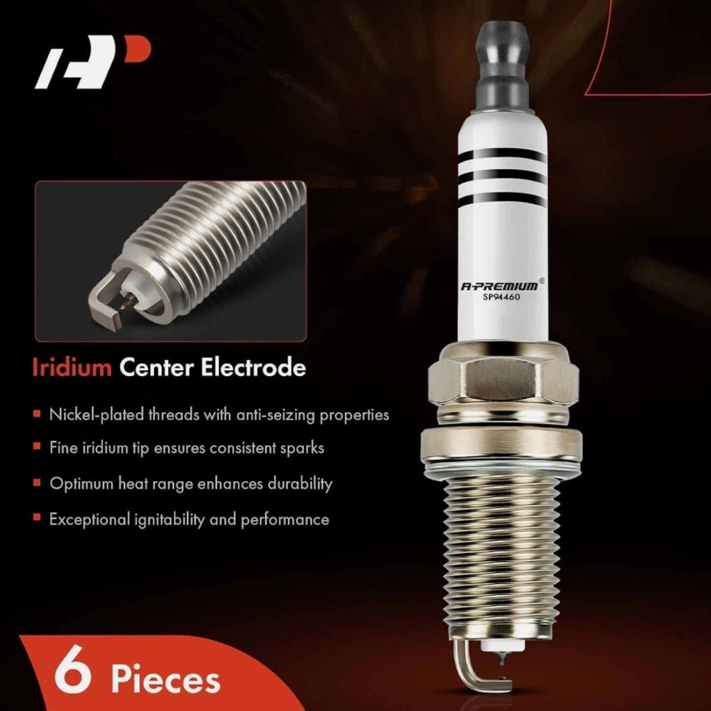 Iridium Platinum Spark Plugs Compatible with Audi Q5 2013-2017, Q7, A6