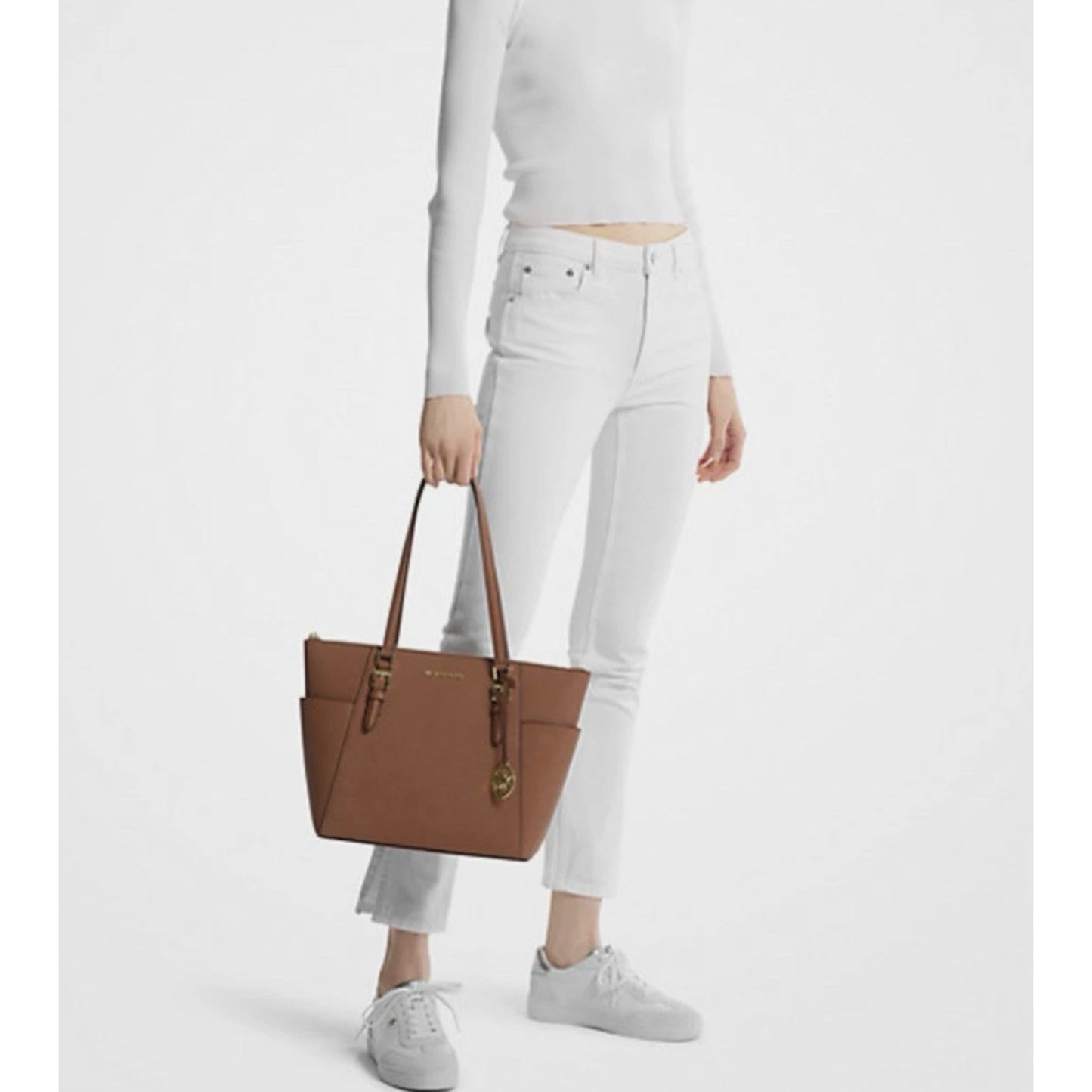 Michael Kors Charlotte Large Saffiano Leather Top-Zip Tote Bag 35T0GCFT7L