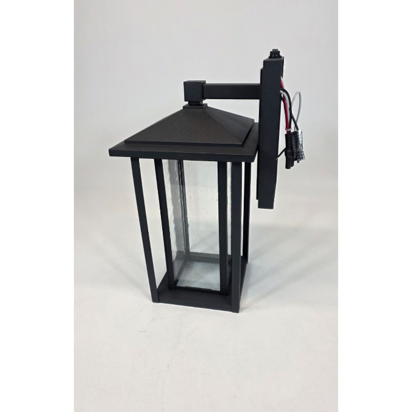Home Decorators Mauvo Canyon 15.5 in. Black Dusk to Dawn LED Outdoor Wall Light