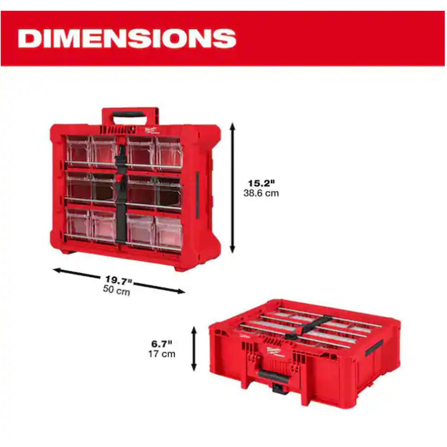 Milwaukee 48-22-8433 PACKOUT Tilt Bin Organizer w/ 10 Quick-Access Bins