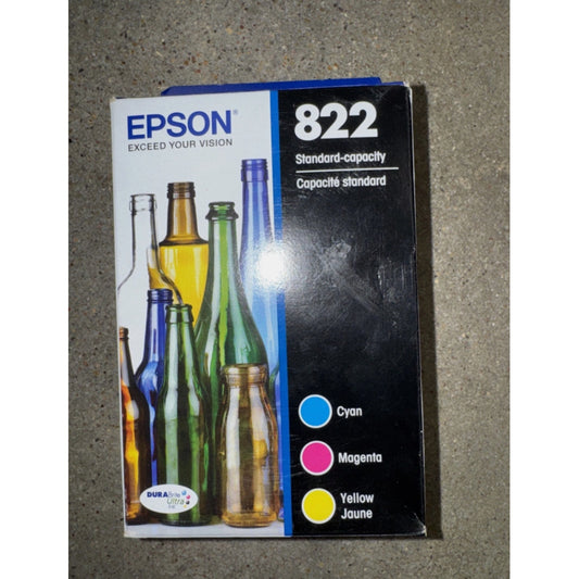 Epson 822 Standard Capacity, Cyan, Magenta, Yellow Jaune -Cartridge, (08/2027)