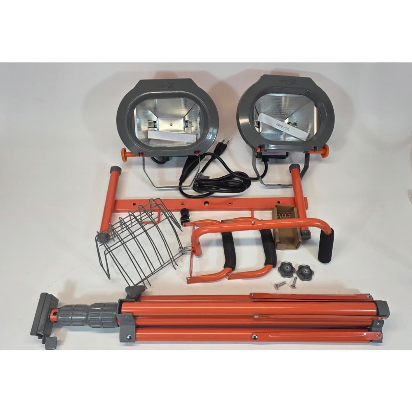 HDX Dual Light Head 1200-Watt Halogen Tripod Work Light with Extended Tripod