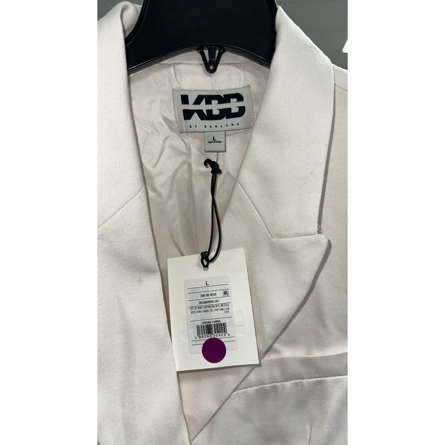 KBB by Kahlana The David Blazer Cream Color & Double Breasted - Size L - 14