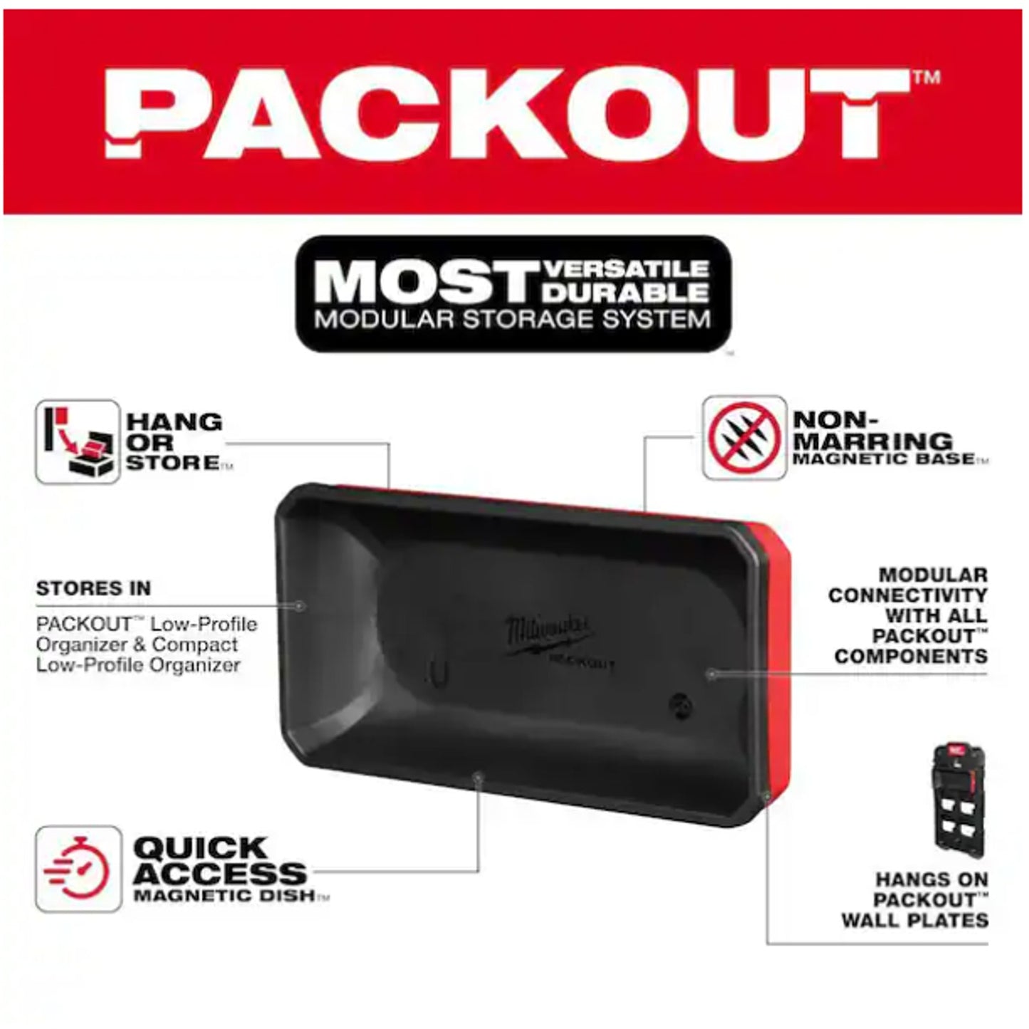 Milwaukee 48-22-8071 Milwaukee Tool PACKOUT Large Magnetic Bin