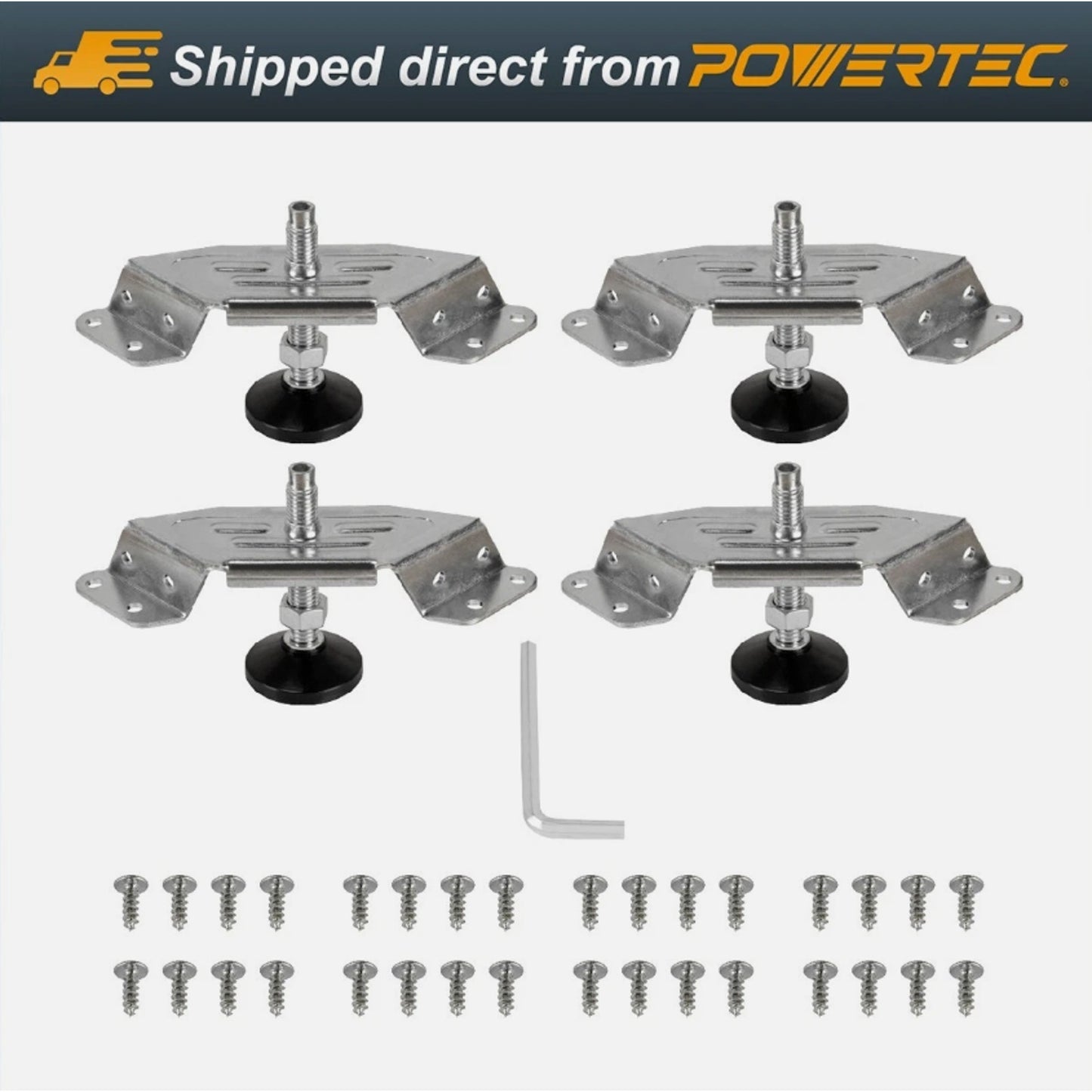 Corner Leveling Feet 4PK, Heavy Duty Adjustable Furniture Feet for Cabinet/Va...