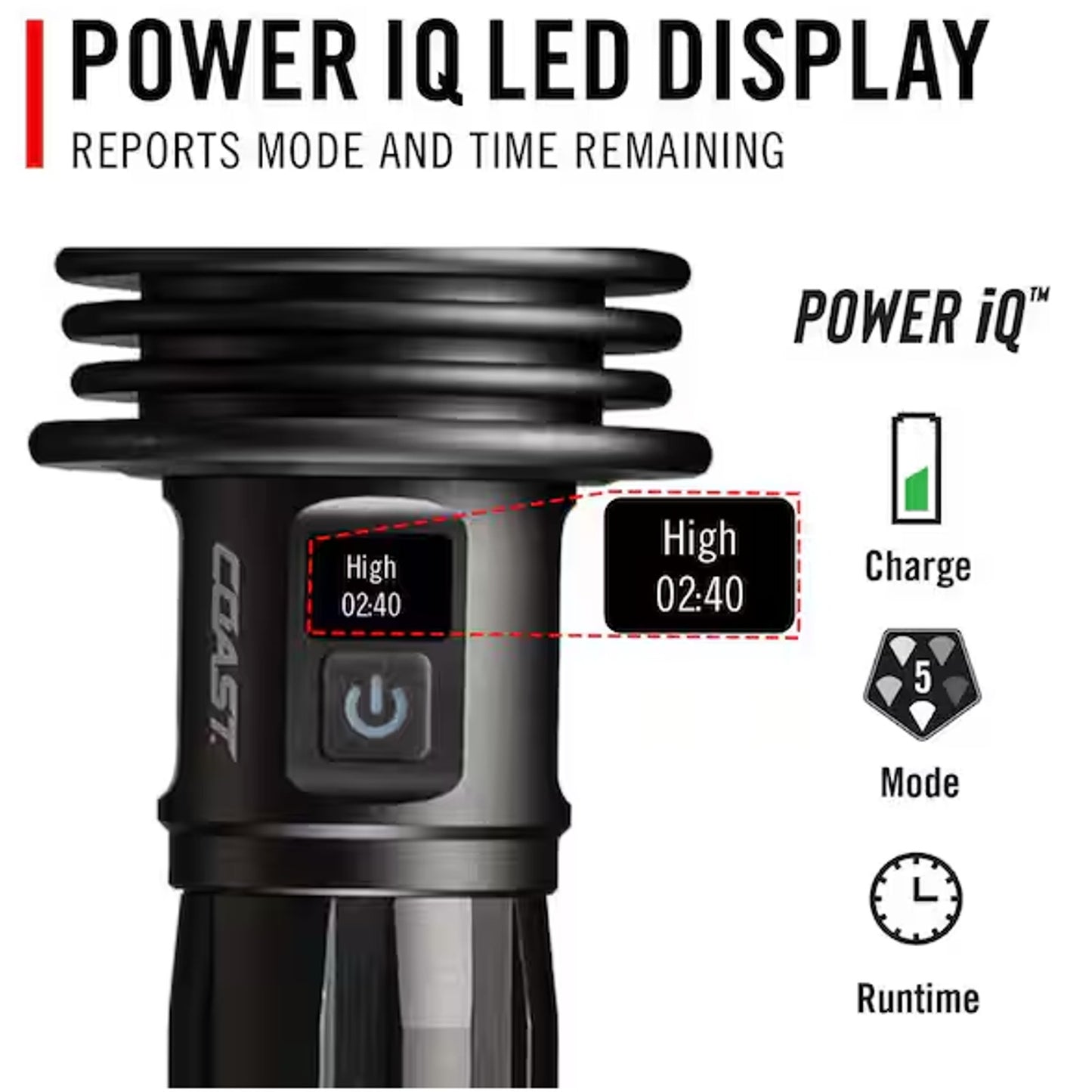 XP86R 15000 Lumen Rechargeable LED Flashlight with 5 Modes & Focus Adjust