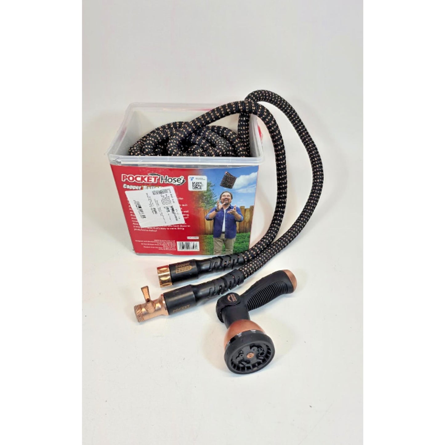 Pocket Hose 100 Ft. 3/4” Copper Bullet with 10 Spray Pattern Sprayer