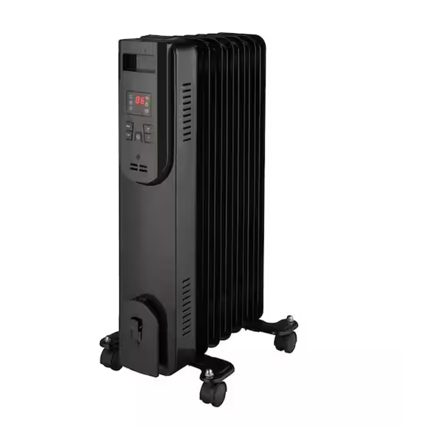 1500-Watt Black Indoor Electric Oil-Filled Radiator Convection Radiant Space Heater with Remote Control for Living Space