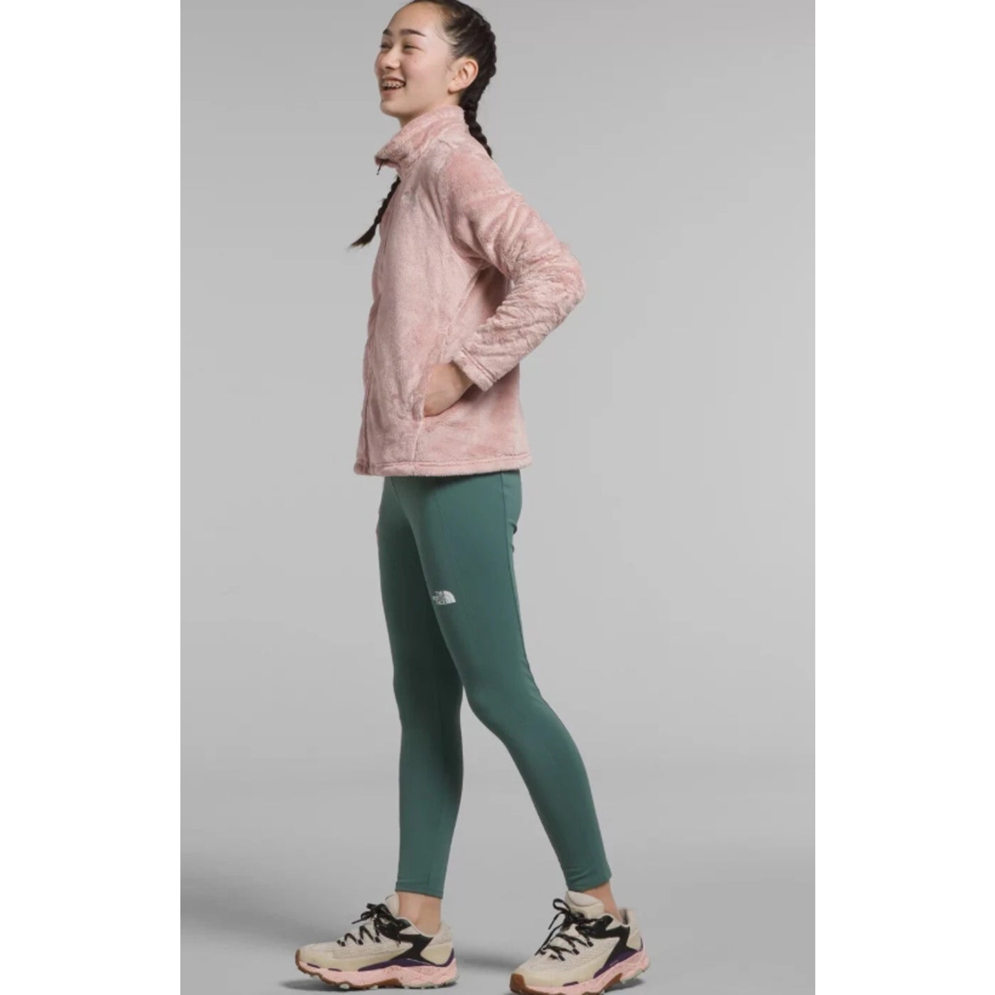 The North Face Girls' Osolita Full Zip Jacket, Large, Pink Moss