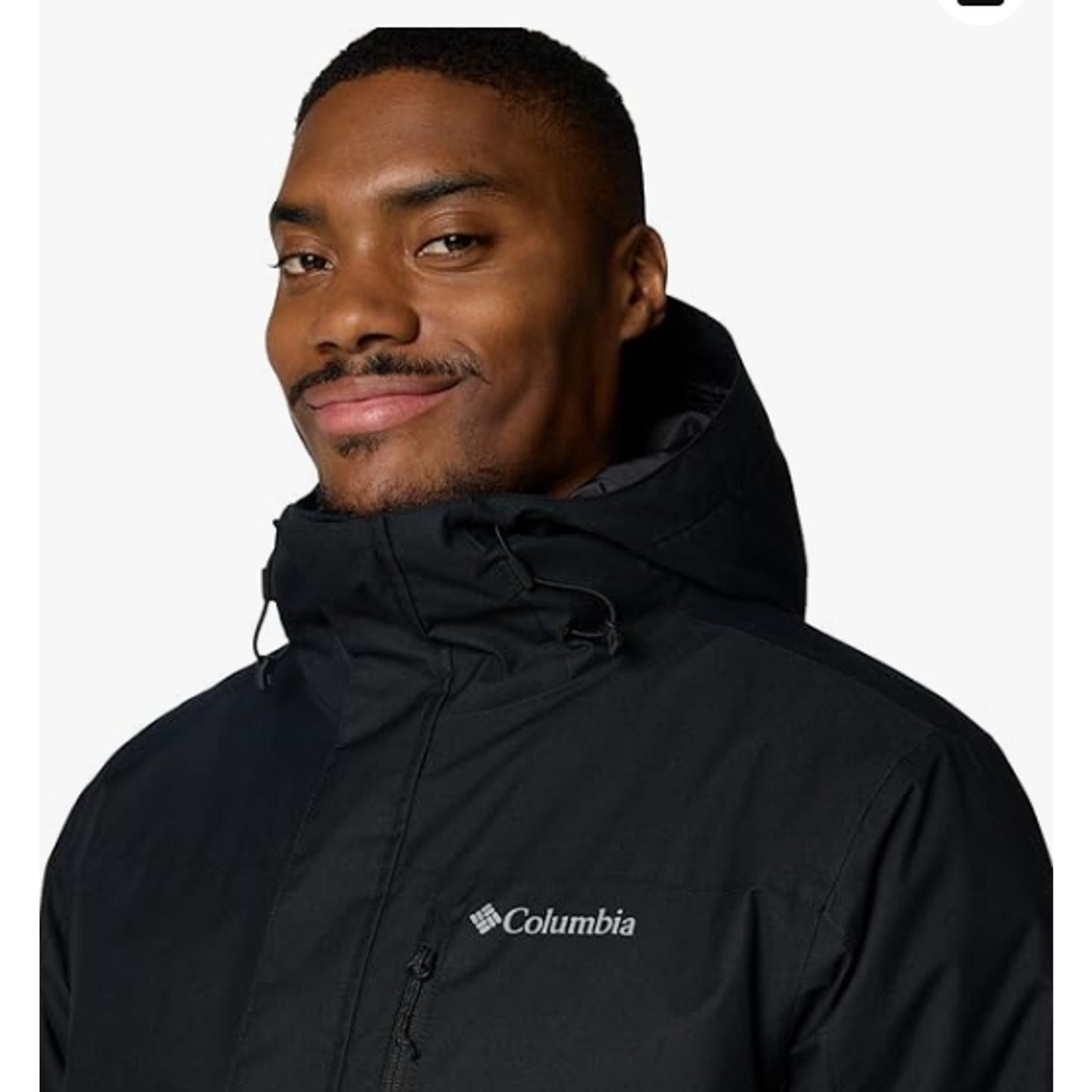 Columbia Mens Hooded Heavyweight Ski Jacket, Medium, Black