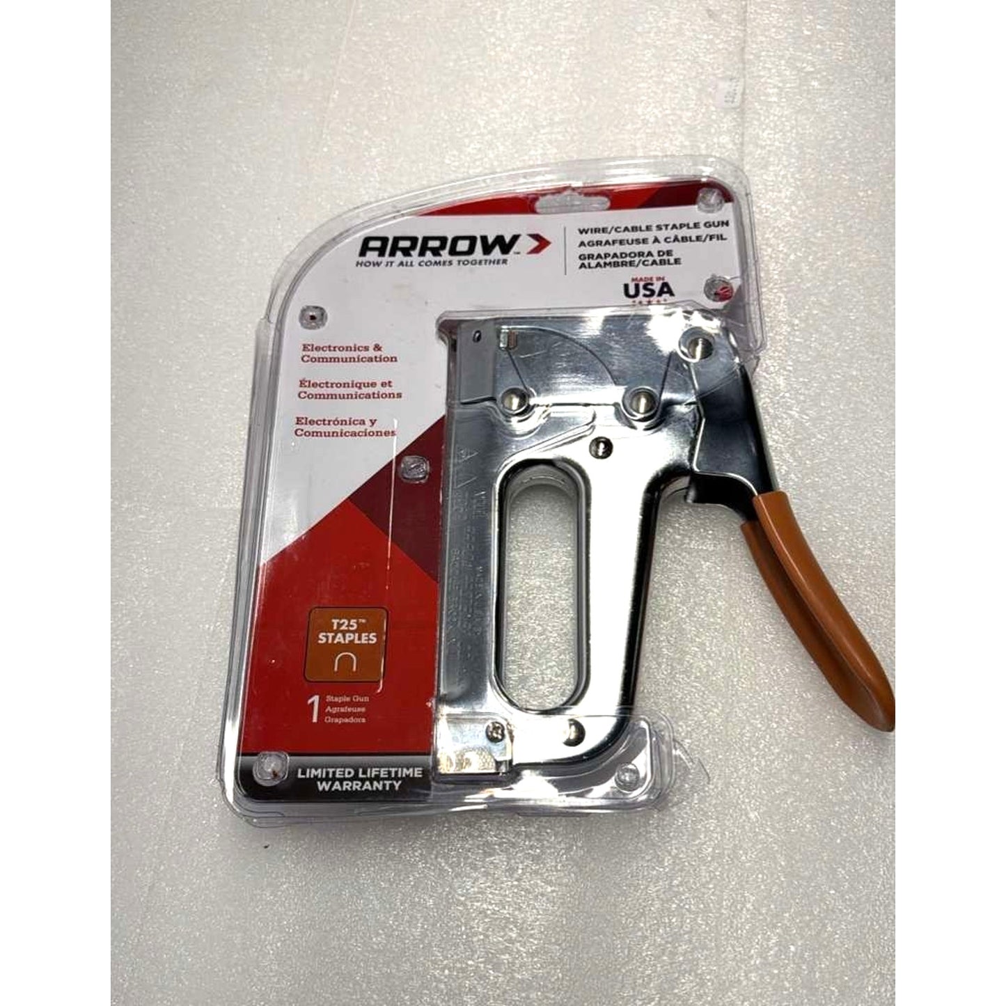 Arrow Wire/Cable Staple Gun T25 Made in USA