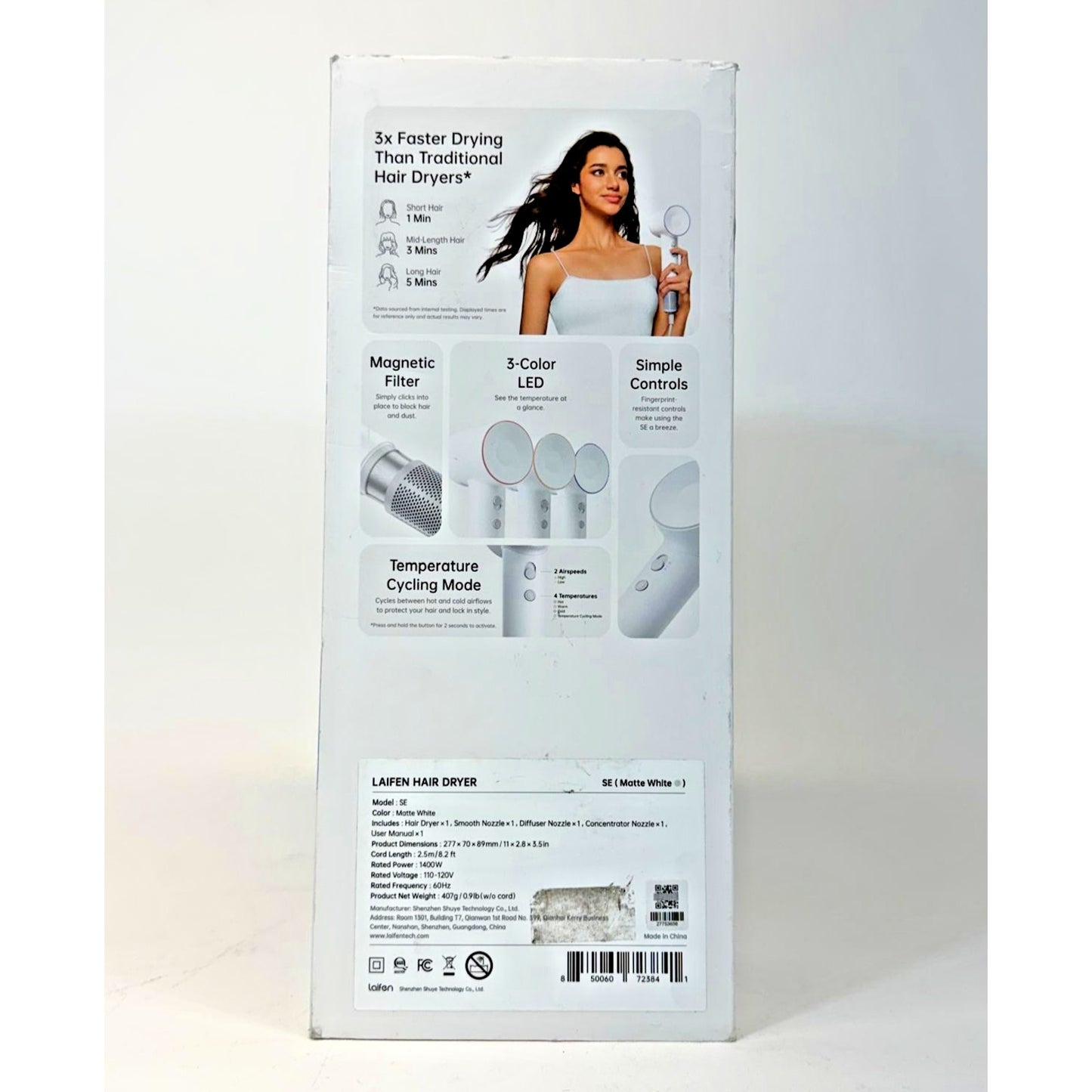 Laifen - SWIFT SE Hair Dryer (3 nozzles) - White