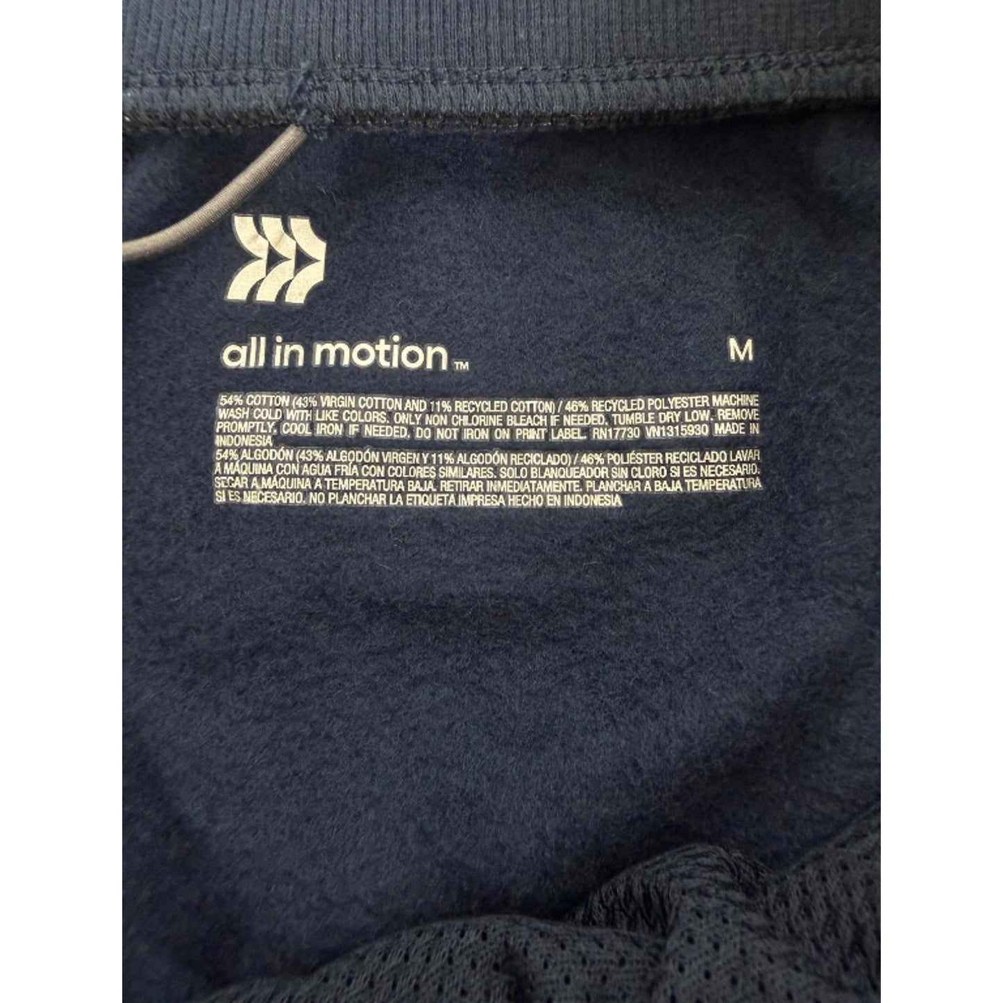 Men's Active Comfort Fleece Jogger Pants - All In Motion™ Blue M