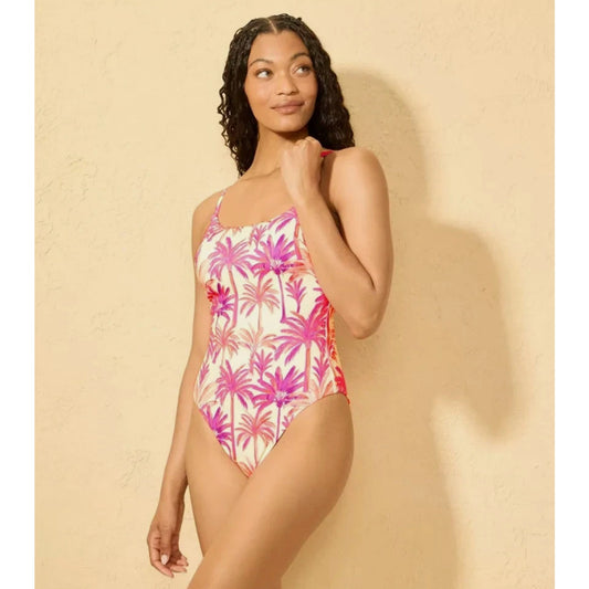 Women's Textured Palm Print High Leg Cheeky Swimsuit - Shade & Shore XS 0-2
