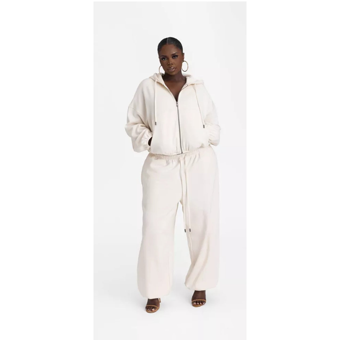 KBB by KAHLANA Women's 'the Zip-up Hoodie' - Cream M