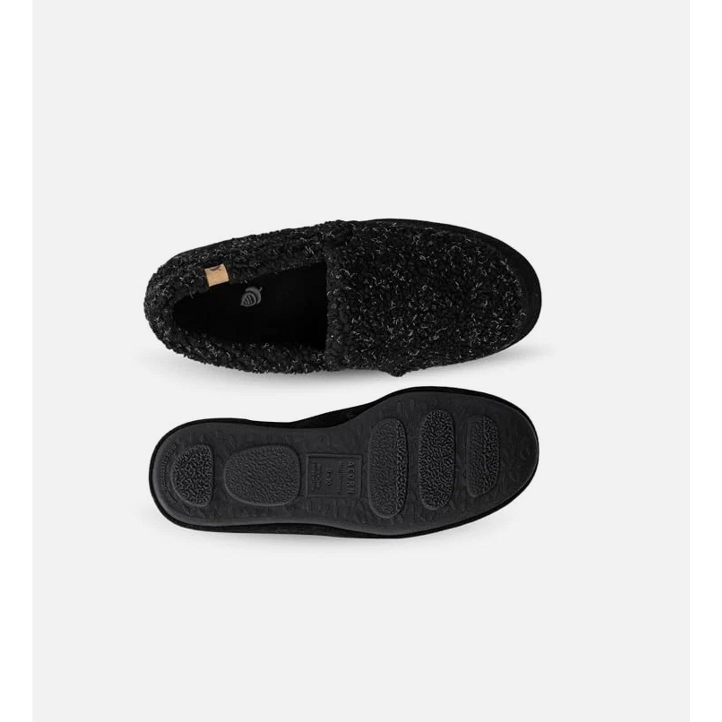 Acorn Men's Memory Foam Slippers 10.5-11.5 Black Berber