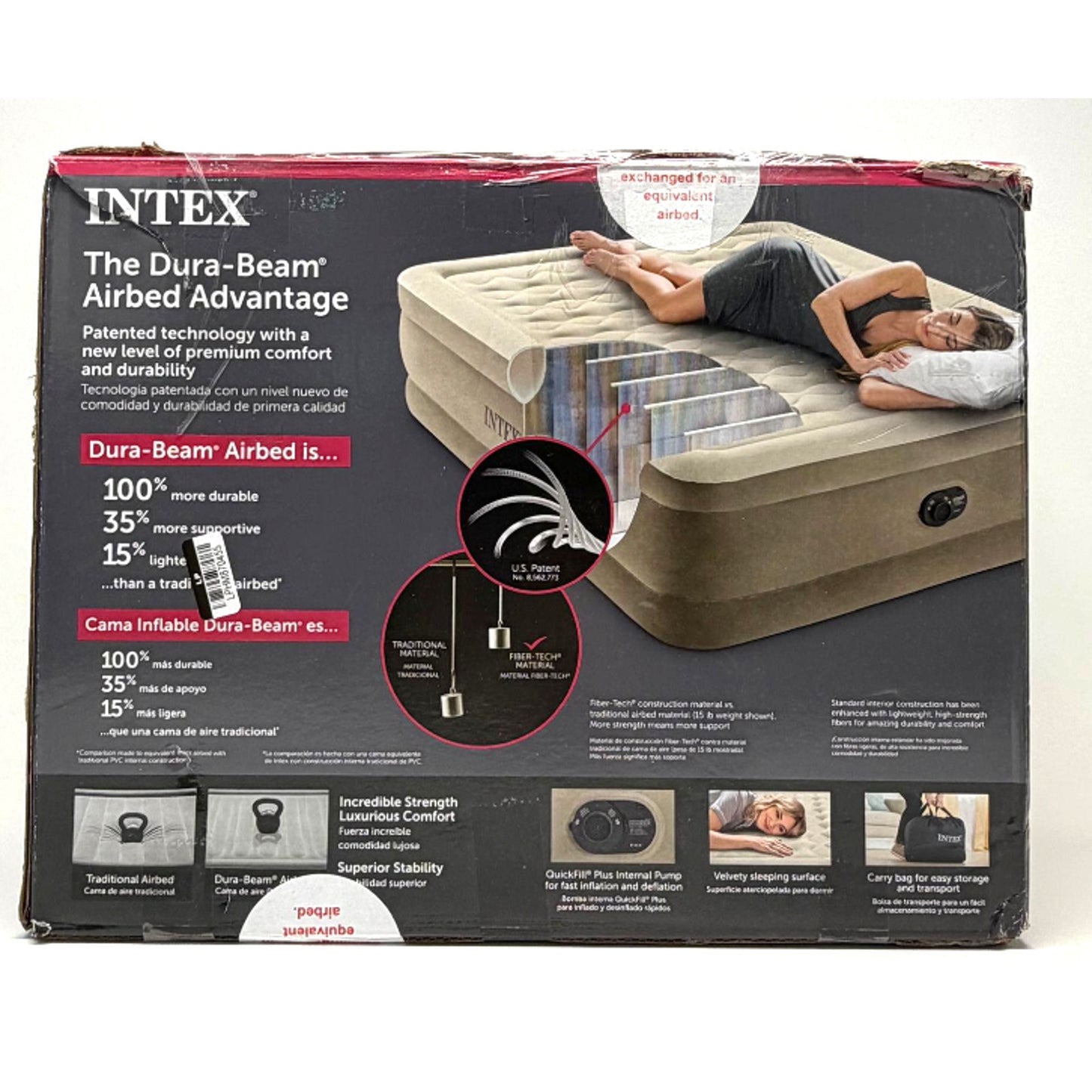 INTEX ULTRA PLUSH QUEEN SIZE AIR MATTRESS 120V INTERNAL 66194T - Scratch & Dent