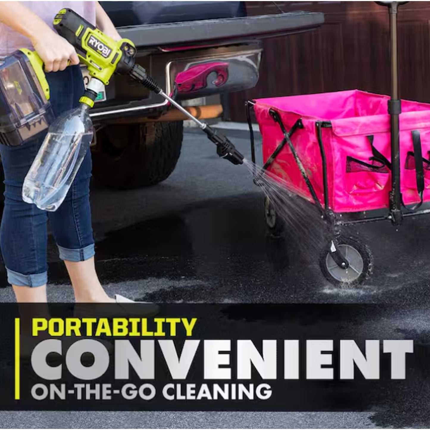 RYOBI Ezclean 600 PSI 0.7 GPM Cold Water Power Clean Kit With 40V 4Ah battery