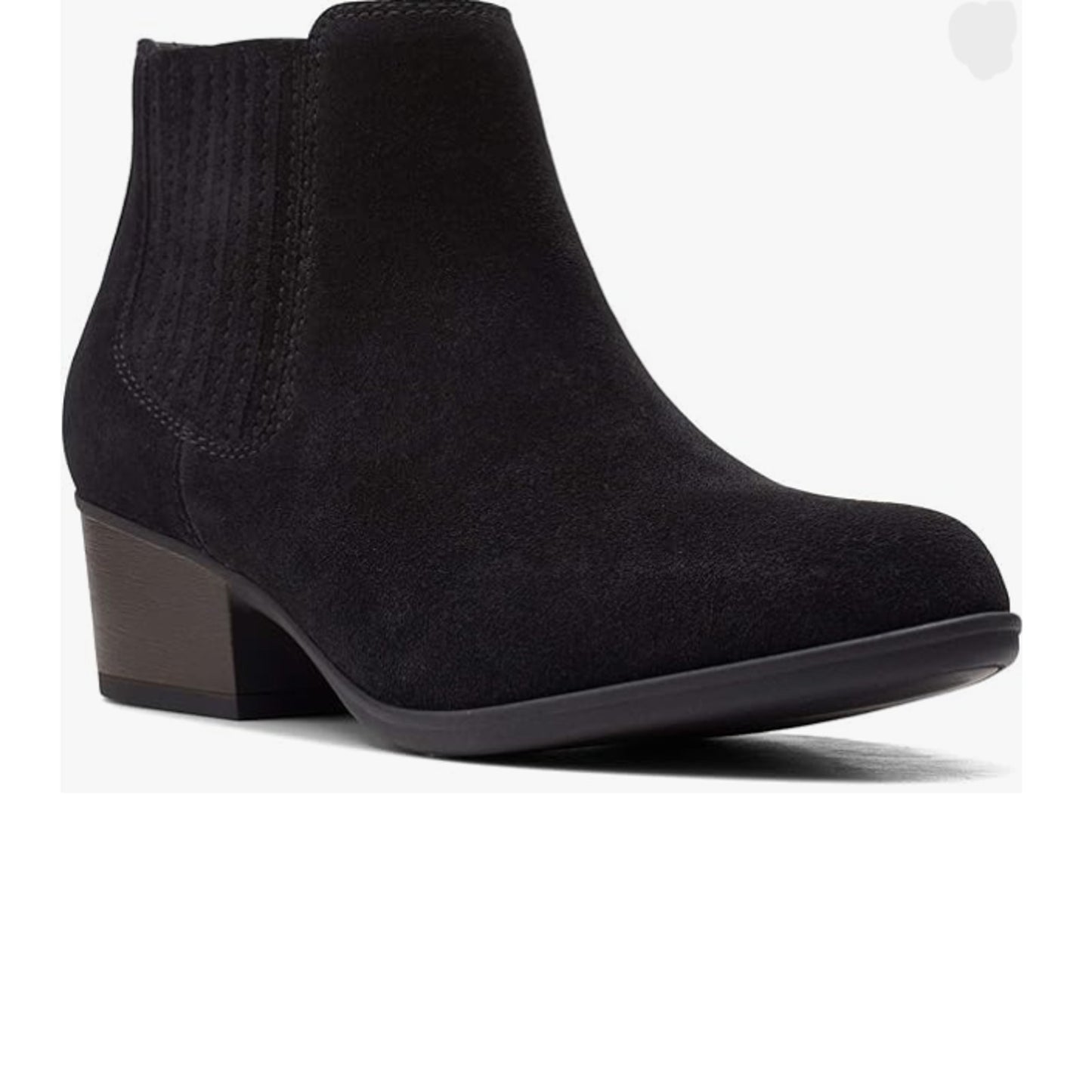 CLARKS Women’s Adreena Flora Suede Leather Bootie In Black US Size 10