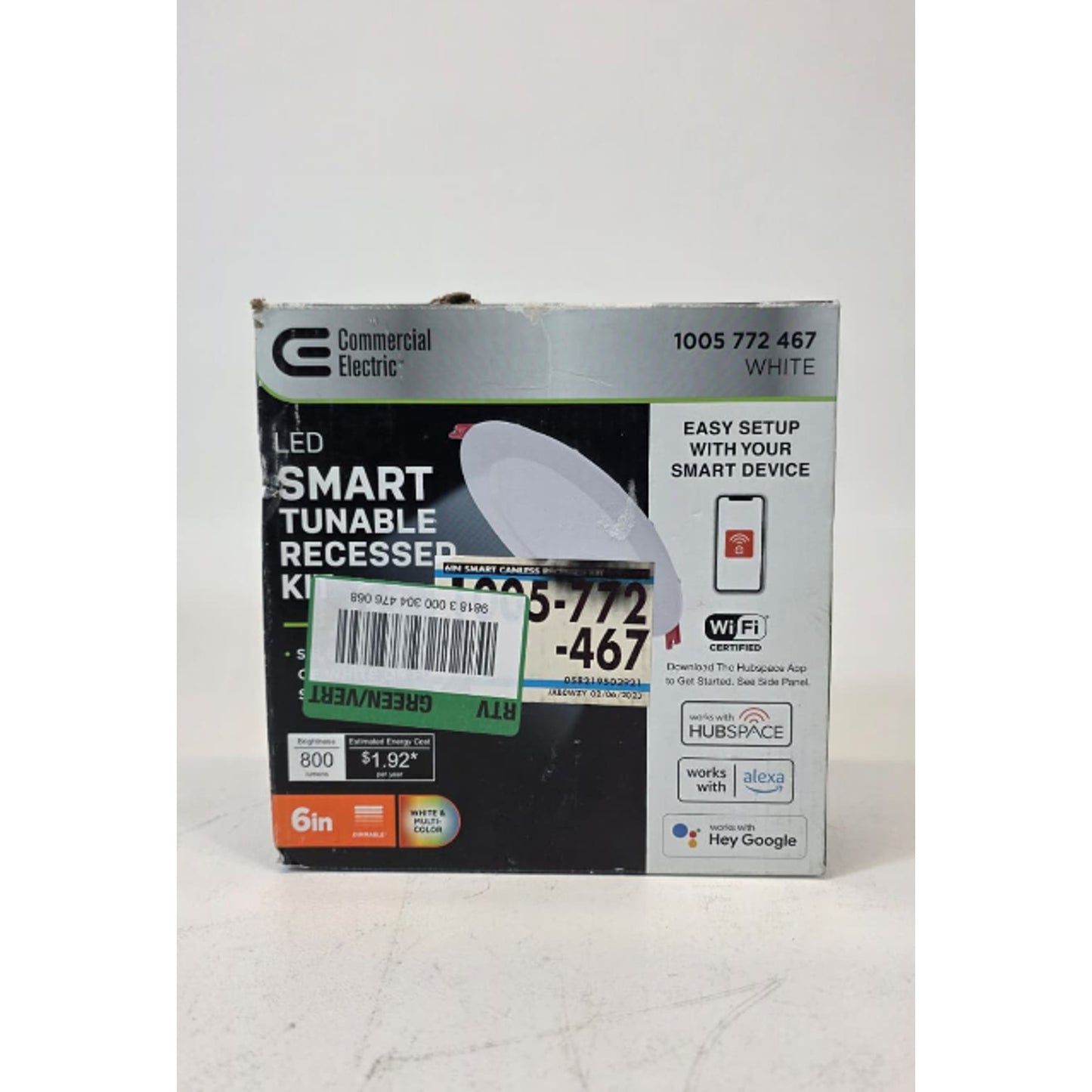 COMMERCIAL SMART RGB+W LED RECESSED KIT ULTRA SLIM WHITE 6" 1005772467