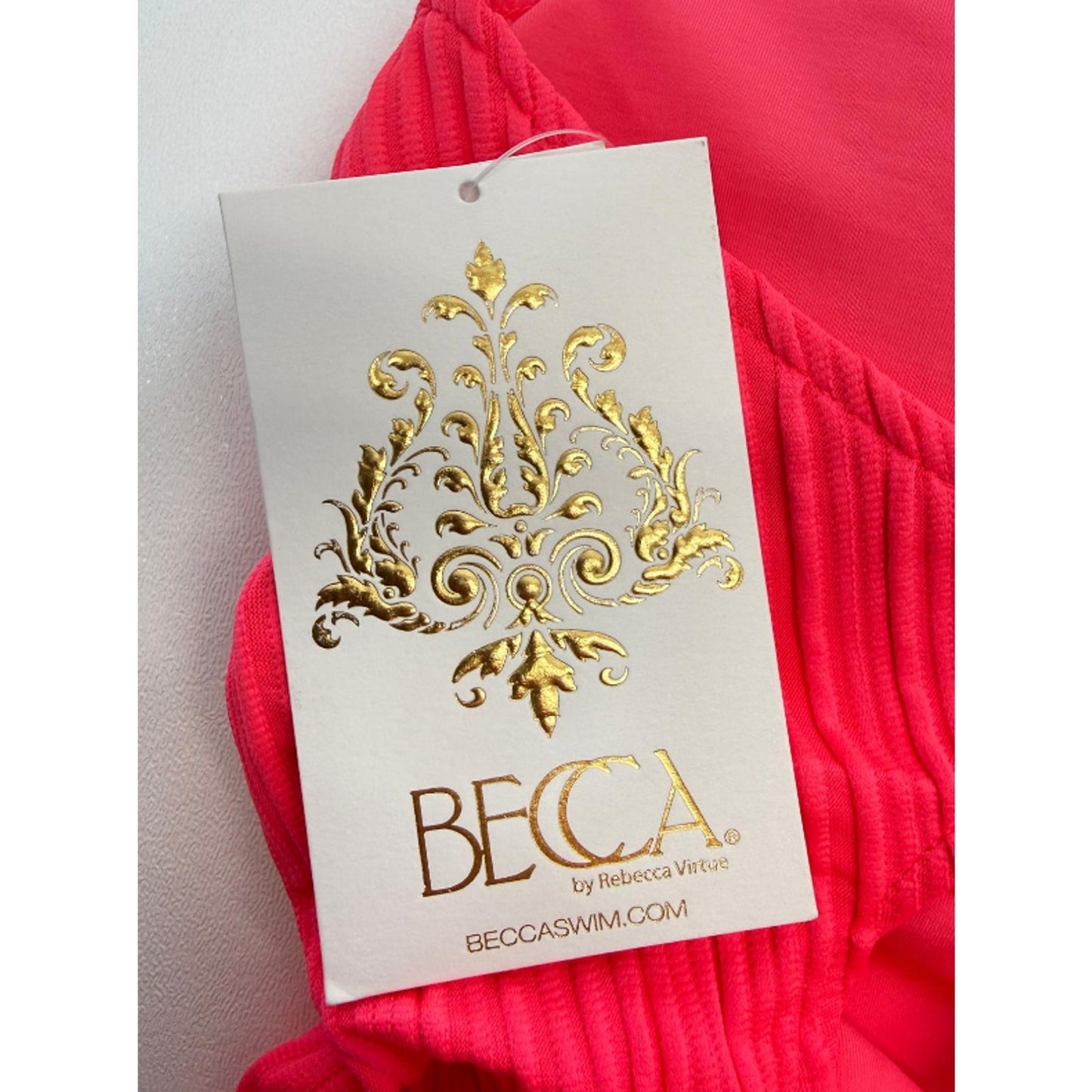 BECCA by Rebecca Virtue Womens Moon Ridge High-Neck One-Piece M Pink