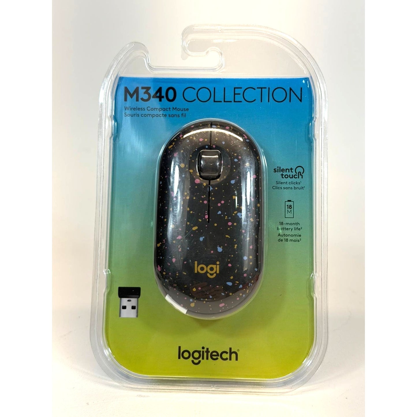M340 Collection Wireless Mouse Logitech Design (Speckles) Silent Touch