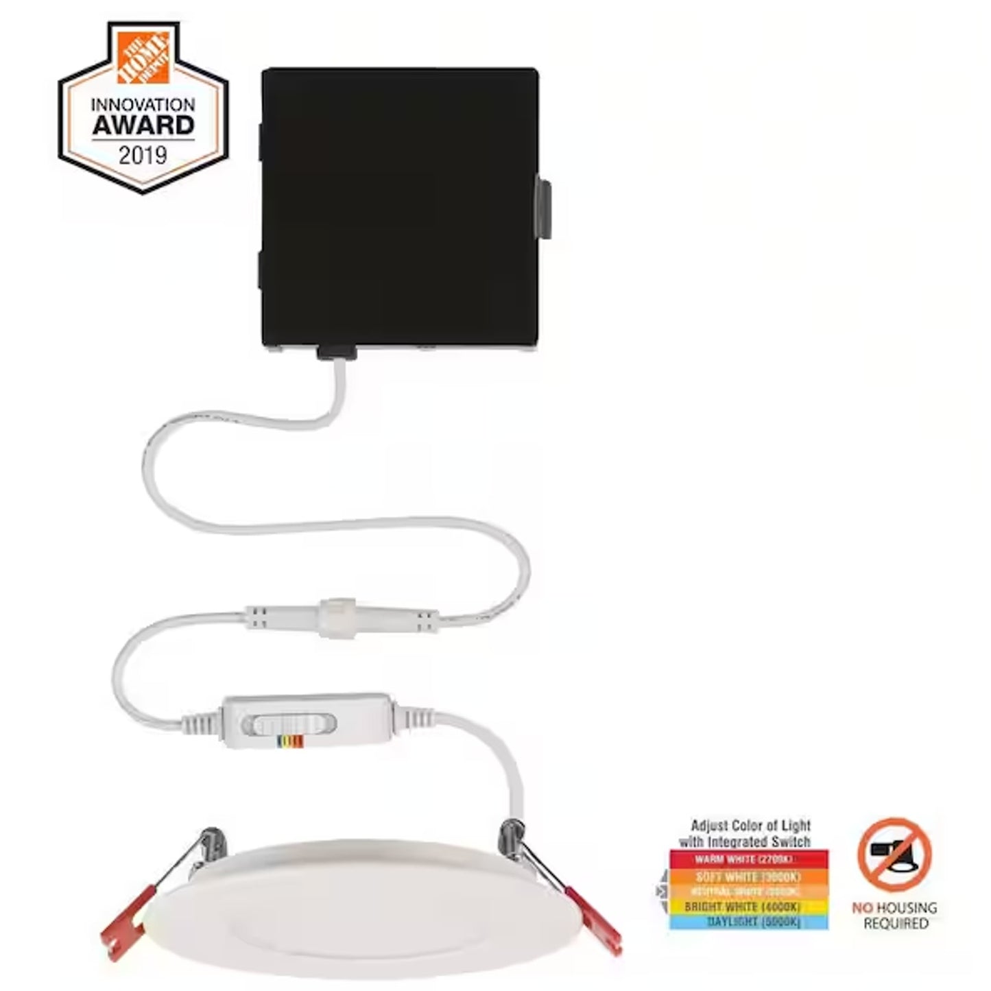 Premium Series 4 in. LED, 2-Level Lumen Select, Ultraslim Canless Recessed