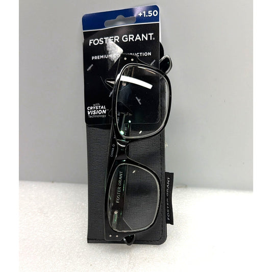 Foster Grant Reading Glasses With Bonus Case +1.50 Black G11-2