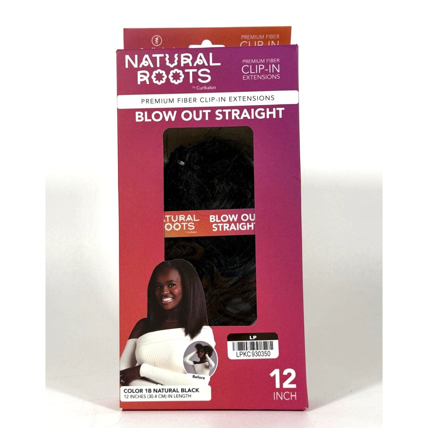 Curlkalon Blow Out Straight 12" Clip-In Natural Black Hair Extensions - 9ct