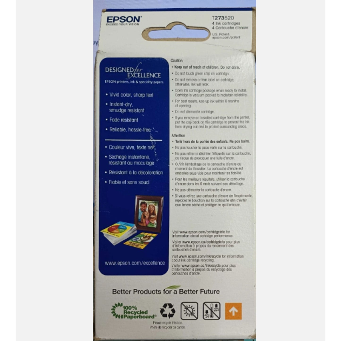 EPSON 273 PHOTO BLACK & TRI COLOR CYAN, MAGENTA ,YELLOW, 010343902145