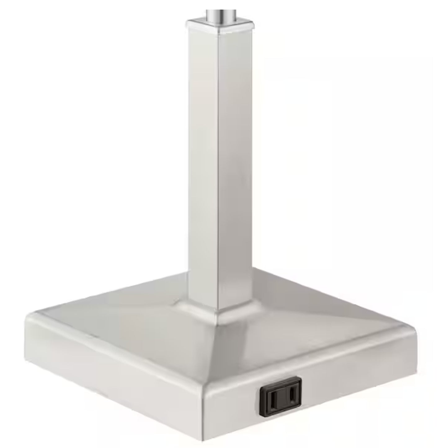Stanton 20" Brushed Nickel Table Lamp w/ White Fabric Shade and Polarized Outlet