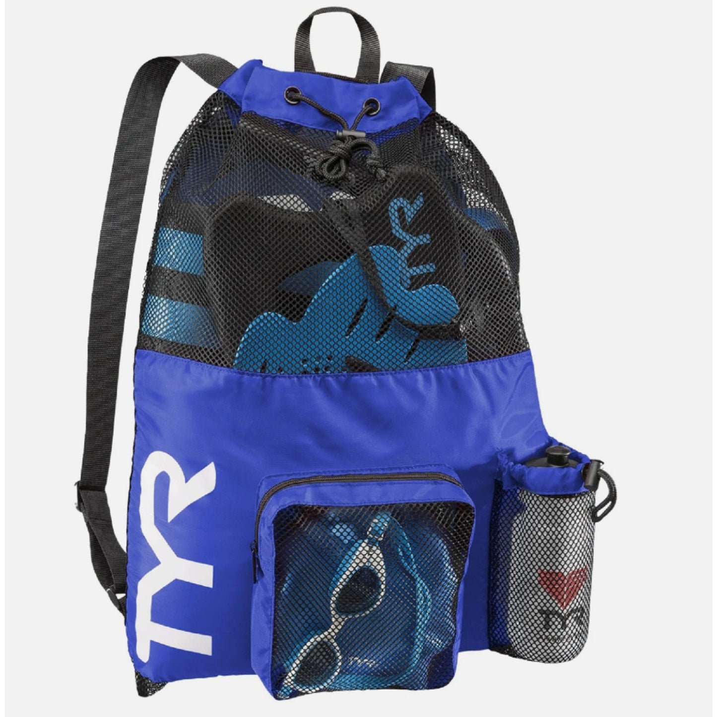 TYR Big Mesh Mummy Backpack for Swim, Gym and Workout Gear, Royal Blue, 40-Liter